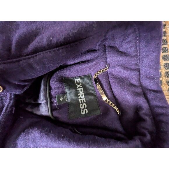 Express Wool Blend Purple Peacoat Jacket S Short Royalcore Whimsical Castlecore - Picture 3 of 10